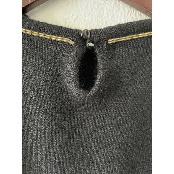 Koret Vintage Sweater Wool Blend Fruit Starsl Embroidered Beaded Black Med - Picture 8 of 10